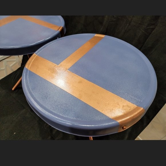 2 Painted Side Tables, Indoor/Outdoor, Patio, MCM - Mid Century Modern - Picture 6 of 9